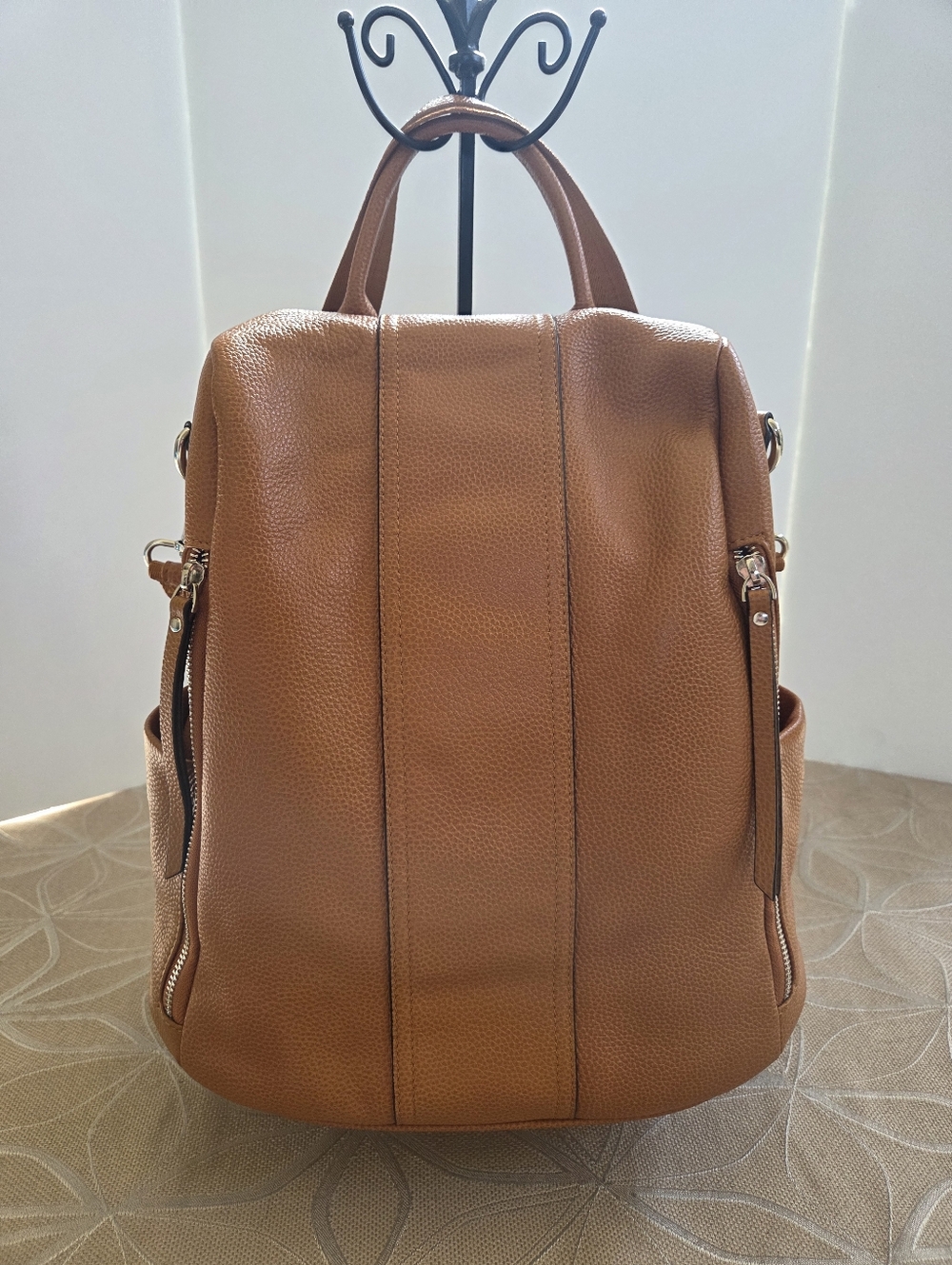 S-Zone Leather Convertible Anti-theft Backpack!